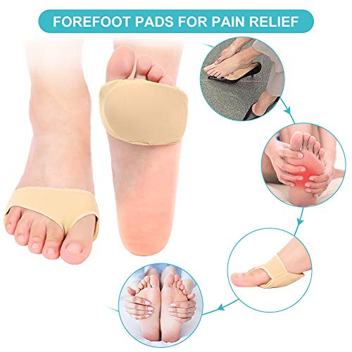 Almohadilla Metatarsal para Hombres y Mujeres, Almohadillas Metatarsianas, Almohadillas de Antepié, Plantillas Metatarsalgia, Bursitis, Neuromas, Verrugas Plantares, Alivio del Dolor, 1 Par