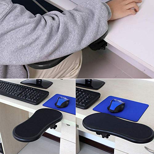 Almohadilla para Apoyabrazos para Computadora, Soporte de Mano Negro Ajustable para Computadora, Puede Proporcionar Soporte para Los Brazos en la Mesa de la Computadora, Ajustable en 180 °