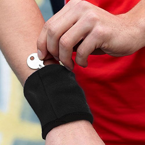 Alomejor Cartera de muñeca Bolsa Banda de forro polar con cremallera para correr Viaje Gimnasio Ciclismo Seguro Deporte Moneda Key Storage