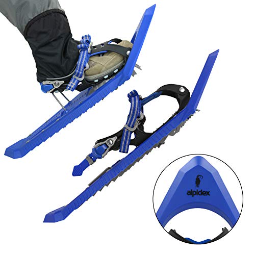 ALPIDEX Raquetas Nieve Ligero Adulto 38-45 Bolsa Transporte Bastones Opcional, Color:Blue con Bastones