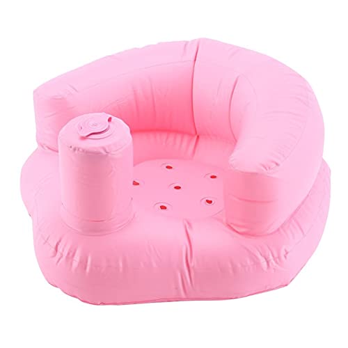 ALUNVA Silla de baño Sofá Inflable de baño Inflable for niños multifuncionales CLORURO DE POLIVINILO Asiento Inflable aprende Silla de Cena Taburete de baño portátil for bebés (Color : Pink)