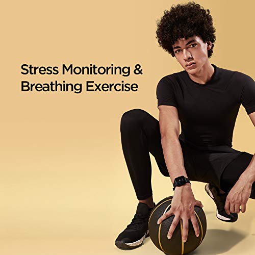 Amazfit Bip U Smartwatch Fitness Reloj Inteligente 60+ Modos Deportivos 1.43" Pantalla táctil a Color Grande 5 ATM (SpO2) Oxígeno en Sangre Frecuencia Cardíaca (Negro)