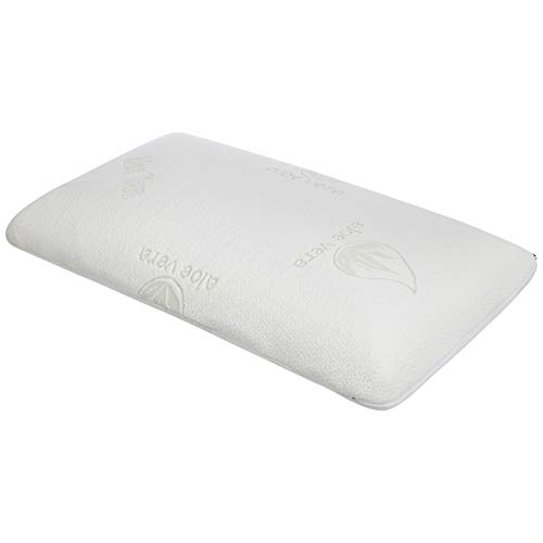 Amazon Basics - Almohada de espuma viscoelástica con aloe vera (70 x 42 x 13 cm)