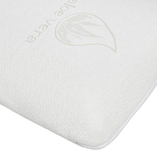 Amazon Basics - Almohada de espuma viscoelástica con aloe vera (70 x 42 x 13 cm)