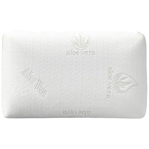 Amazon Basics - Almohada de espuma viscoelástica con aloe vera (70 x 42 x 13 cm)