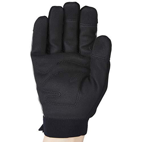 Amazon Basics - Guantes de trabajo con agarre flexible mejorado, talla M, grises