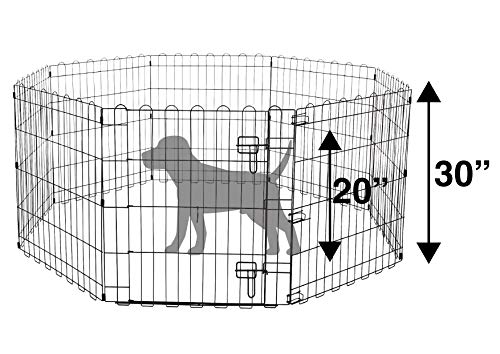 Amazon Basics - Parque de juegos y ejercicios para mascotas, paneles de valla metálica, plegable, 152,4 x 152,4 x 76,2 cm