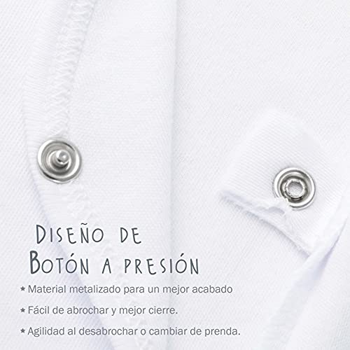 Amomí Body para Bebé, Pack de 2 unidades,1 Mes Para Recién Nacidos ,Manga Larga, 100% algodón, Suave Bodies con Botones de Presión, Color Blanco y Crudo (1 Mes, I Love Papa, Mama A21038)