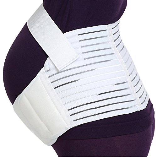 Amour Eden-Cinturón de Embarazo, Apoyo Abdominal y Lumbar para Mujeres Embarazadas, elástico, cómodo (Blanco, XXL)