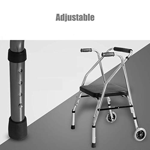 Andador con Ruedas De Aluminio para Personas Mayores Andador con Andador con Asiento Y Ruedas Ayuda para La Movilidad Marco para Caminar Ligero Plegable Ajustable para Uso En Exteriores