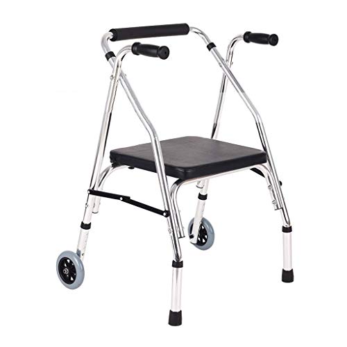 Andador con Ruedas De Aluminio para Personas Mayores Andador con Andador con Asiento Y Ruedas Ayuda para La Movilidad Marco para Caminar Ligero Plegable Ajustable para Uso En Exteriores