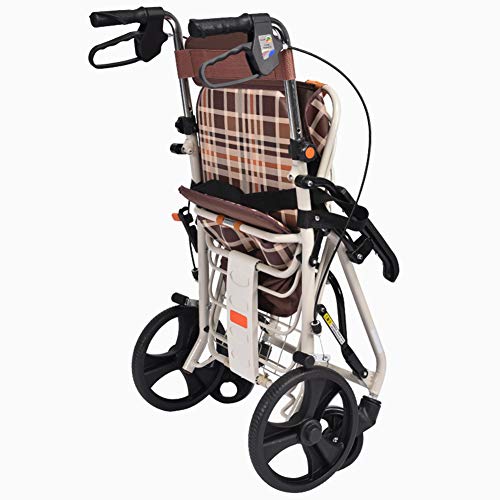 Andador De Acero para Personas Mayores, Andador De 4 Ruedas De Altura Ajustable Rollator con Frenos Y Bolsa De Almacenamiento, Silla De Ruedas Plegable Movilidad con Ruedas Ayuda para Caminar