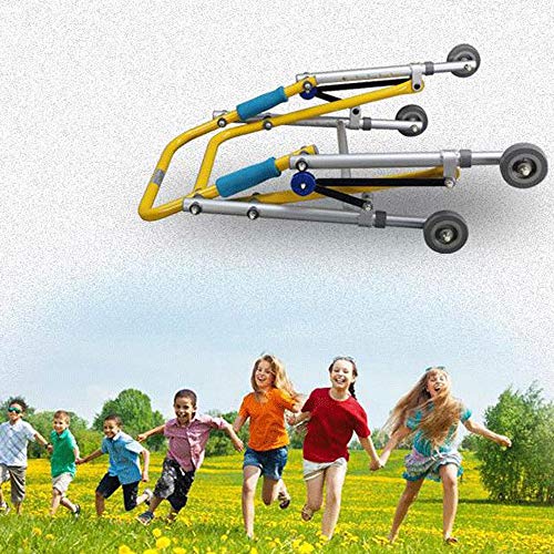 Andador para Ancianos Andador, Ayuda for Caminar de 4 Ruedas Niños, Entrenamiento, Plegable Walker, bipedestador Soporte Auxiliar, Plegable de Ajuste de Altura (Size : Medium (51.5cm-61.5cm))