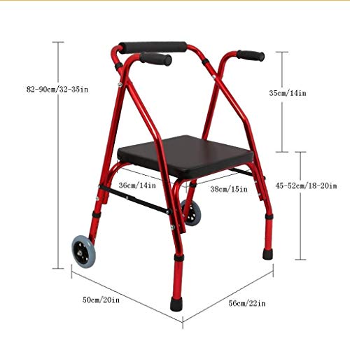 Andador para Ancianos Walker, Andador plegable de aleación de aluminio con rueda delantera direccional y cojín blando, ayuda for caminar for personas mayores, andador discapacitado for la familia y al