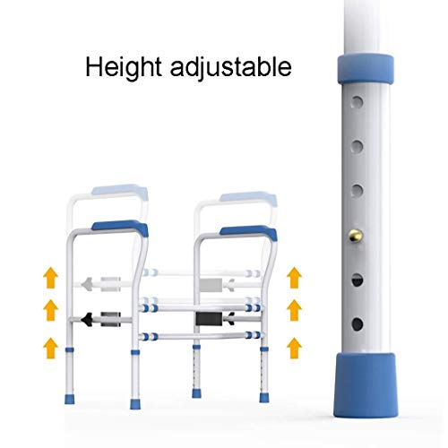 Andador para Ancianos Walker, Marco de seguridad del inodoro Barra de apoyo de la barandilla de seguridad con altura y ancho ajustables Soporte de equilibrio del inodoro for ancianos y discapacitados: