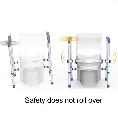 Andador para Ancianos Walker, Marco de seguridad del inodoro Barra de apoyo de la barandilla de seguridad con altura y ancho ajustables Soporte de equilibrio del inodoro for ancianos y discapacitados:
