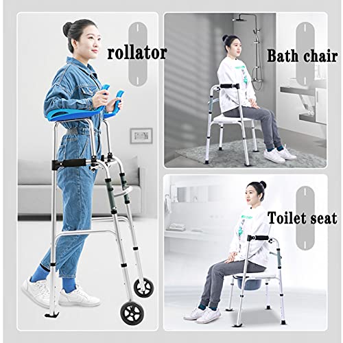 andadores Chunlan Rollator para Ancianos Estrecho Aluminio Vertical Ligero Plegable Regulable En Altura para Entrenamiento De RehabilitacióN para Personas Mayores Discapacitadas