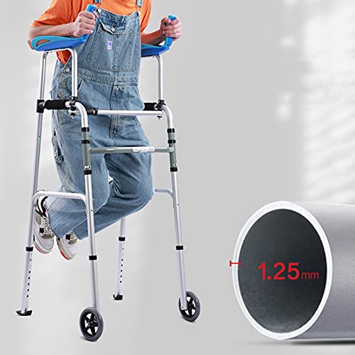 andadores Chunlan Rollator para Ancianos Estrecho Aluminio Vertical Ligero Plegable Regulable En Altura para Entrenamiento De RehabilitacióN para Personas Mayores Discapacitadas