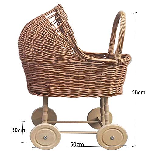 Andadores de Bebé Empuje Andador Equilibrio Rattan Vintage Juguete del Empuje Accesorios de Fotos de decoración de Coche for niños 1-6 años para El Niño De Los Niños De 1-3 Años Al Aire Libr