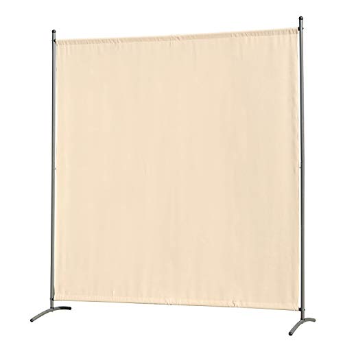 Angel Living Biombo Grande de 1 Panel, Decoración Elegante, Separador de Ambientes Plegable, Divisor de Habitaciones, 163X180 cm (Beige)