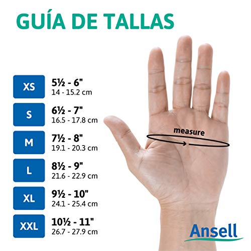 Ansell TouchNTuff 92-500 Guantes Desechables de Nitrilo, Sectores Químico, de Manipulación de Alimentos, Mecánico, verde, Tamaño 6.5-7 (caja de 100 guantes)