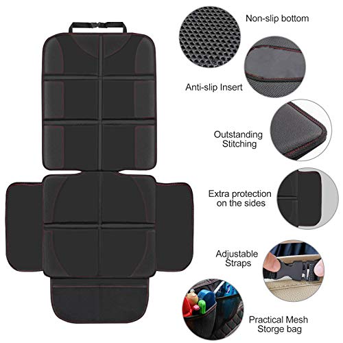 Anykuu Protector de Asiento de Coche Protector de Cojín de Asiento de Niño Impermeable Antiincrustante Antiarañazos y Antideslizante Funda de Asiento de Coche con Bolsa de Almacenamiento