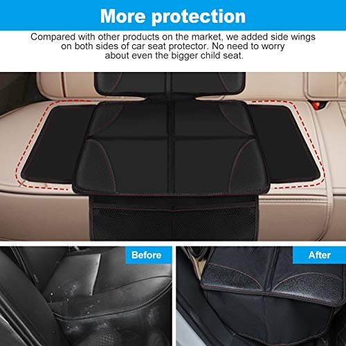 AOKBON Protector de Asiento para niños Asiento de Coche Seguro con Organizador Bolsillos para Bebé Protección Impermeable Limpieza Facil Contra Daños/Polvos/Líquidos