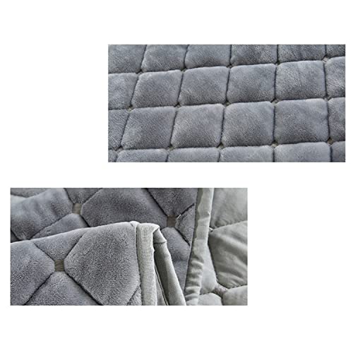 APAPA Gris anta de Franela de Lana de Coral，Súper Suaves Esponjosas para El Sofá Cama Colcha de Microfibra,tamaño Doble/Matrimonio 2 Fundas de Almohada para-Grey||270CM*234CM