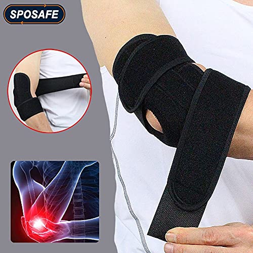 Apoyo de codo ajustable, soporte de codo de neopreno transpirable con estabilizadores de doble resorte, correa de codo de envoltura de brazo for tenis, golfistas, soporte de protección 210928