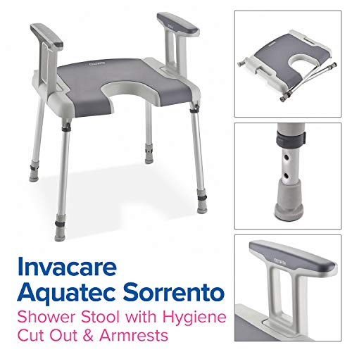 Aquatec® Sorrento - Taburete de Ducha con reposabrazos y Abertura higiénica