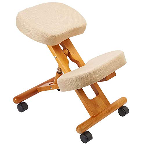 Archimede F2902F - Silla ergonómica ortopédica con estructura de madera y asientos acolchados para una correcta postura de hombros y cuello contra dolores de espalda para estudio, oficina, casa