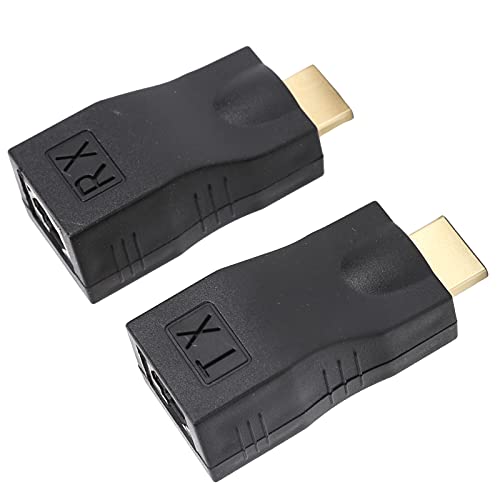 Archuu Interfaz Multimedia De Alta Definición De 2 Piezas A Conector De Red Extensor De Adaptador RJ45, Transmisor Y Receptor Extensor HDMI De 19 Pines para Computadoras, Monitores, Proyectores