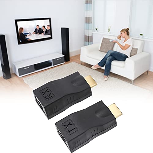 Archuu Interfaz Multimedia De Alta Definición De 2 Piezas A Conector De Red Extensor De Adaptador RJ45, Transmisor Y Receptor Extensor HDMI De 19 Pines para Computadoras, Monitores, Proyectores