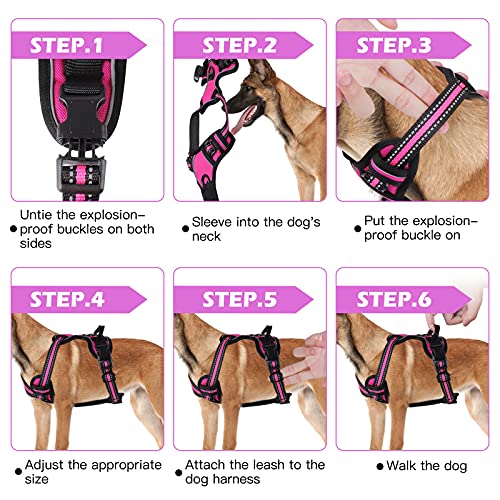 Arnés para Perros con Correa,Transpirable Ajustable de Ajuste Arnés Frontal Reflectante de Alta Resistencia,Ideal para Perros pequeños,medianos,Grandes Entrenamiento al Aire Libre(Pequeña)