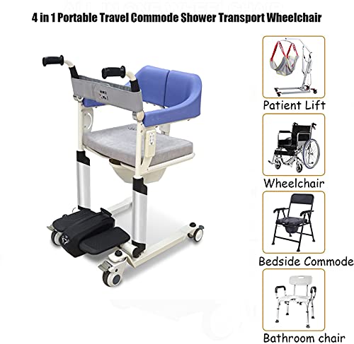 Ascensor de pacientes portátiles, transferencia de enfermería para sillas de ruedas Con Silla de Ducha Con Silla de Ducha Multifunción Asientos de baño Multifunción Sillas de baño,Electric version