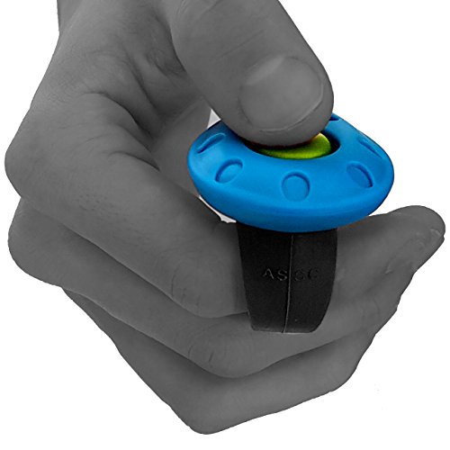 ASCO Clicker prémium, clicker de Dedo para Entrenamiento, clicker Profesional para Perros, Gatos y Caballos, adiestramiento de Perros con clicker, Negro AC01F