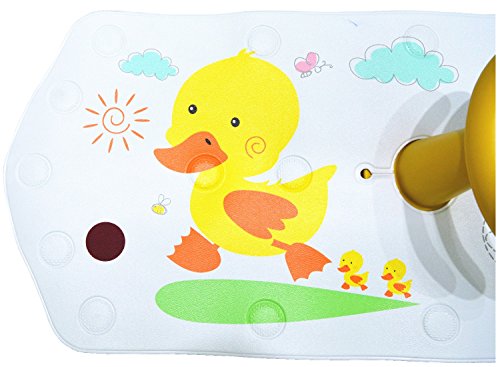 Asiento de seguridad para bañera BBCare, antideslizante, para bebé, extra largo con indicador de temperatura del agua naranja Yellow Duck