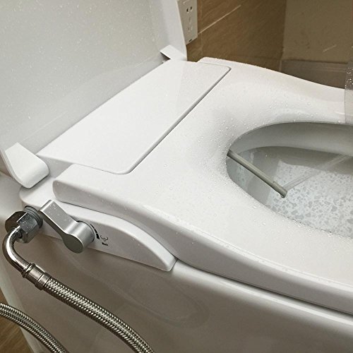 Asiento para inodoro con función bidé manual, de la marca Hibbent, blanco