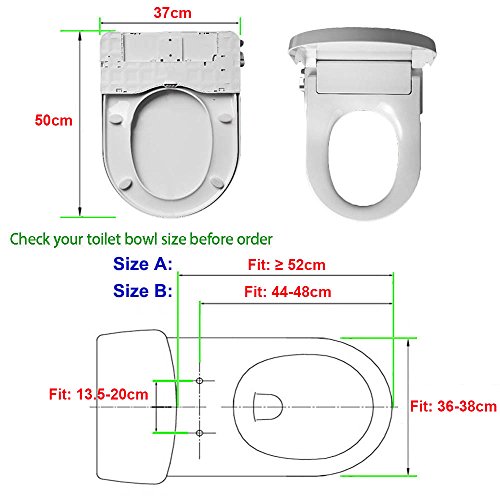 Asiento para inodoro con función bidé manual, de la marca Hibbent, blanco