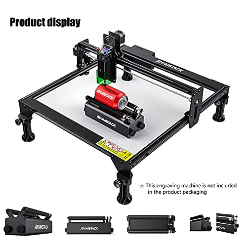 ATOMSTACK Laser Engraver Y-axis Rotary Roller Engraving Module for Engraving Cylindrical Objects Cans (Included 4 Auxiliary Heightening Column)