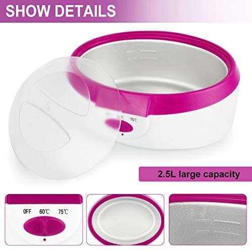 AYITOO Baño de parafina para manos y pies con accesorios, baño de cera eléctrico con cera de parafina, dispositivo de 265 W, color rosa