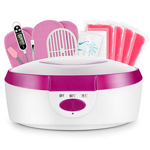 AYITOO Baño de parafina para manos y pies con accesorios, baño de cera eléctrico con cera de parafina, dispositivo de 265 W, color rosa