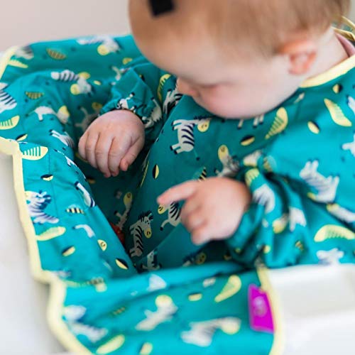 Babero-bata Cover & Catch de Tidy Tot adherible a tronas ¡SIN DEJAR HUECOS! De manga larga e impermeable, sin desperdicio para la práctica del baby led weaning BLW…