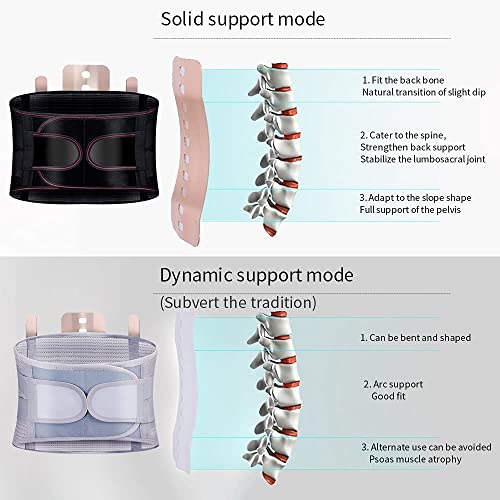 Back Support Strace con estadías de soporte, cinturón de soporte lumbar de malla transpirable, ajuste de doble compresión Cinturón de alivio de dolor de espalda baja for hombres, discos herniados 2109