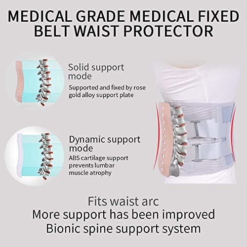 Back Support Strace con estadías de soporte, cinturón de soporte lumbar de malla transpirable, ajuste de doble compresión Cinturón de alivio de dolor de espalda baja for hombres, discos herniados 2109