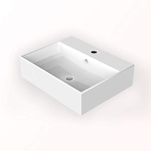 Baikal 280034036, Mueble de baño pequeño con lavabo cerámico y espejo, de una puerta, acabado en color Nebraska, de fácil montado, Medidas: 45 x 36 x 60 cm