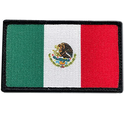 Bandera México 100% Bordado - Parche mochila - Banderas del mundo - Parches Militares - 88 x 52 mm