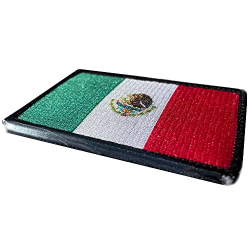 Bandera México 100% Bordado - Parche mochila - Banderas del mundo - Parches Militares - 88 x 52 mm