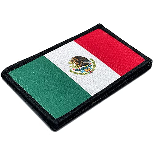 Bandera México 100% Bordado - Parche mochila - Banderas del mundo - Parches Militares - 88 x 52 mm