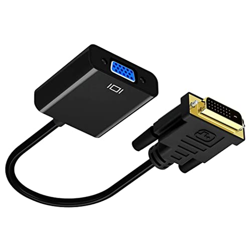 Baobiutin Adaptador Activo DVI-D a VGA, 1080p Digital de Alta definición de 1080p 24 + 1 Macho a Hembra Convertidor Superspeed Datos